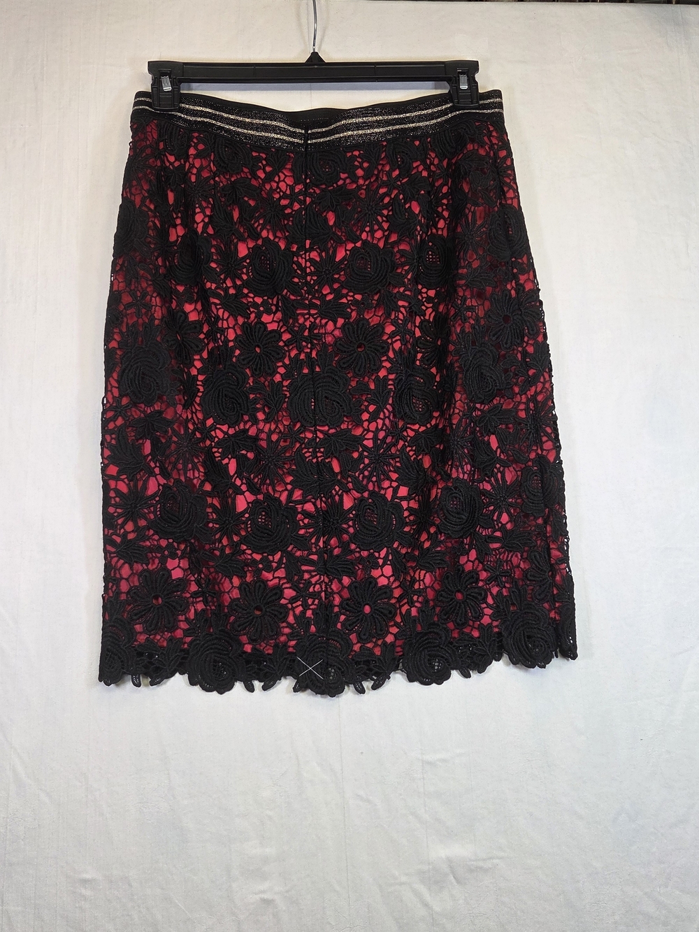 NWT RSVP by Talbots Black Lace Pencil Skirt Red 10. #0324 - Picture 2 of 8